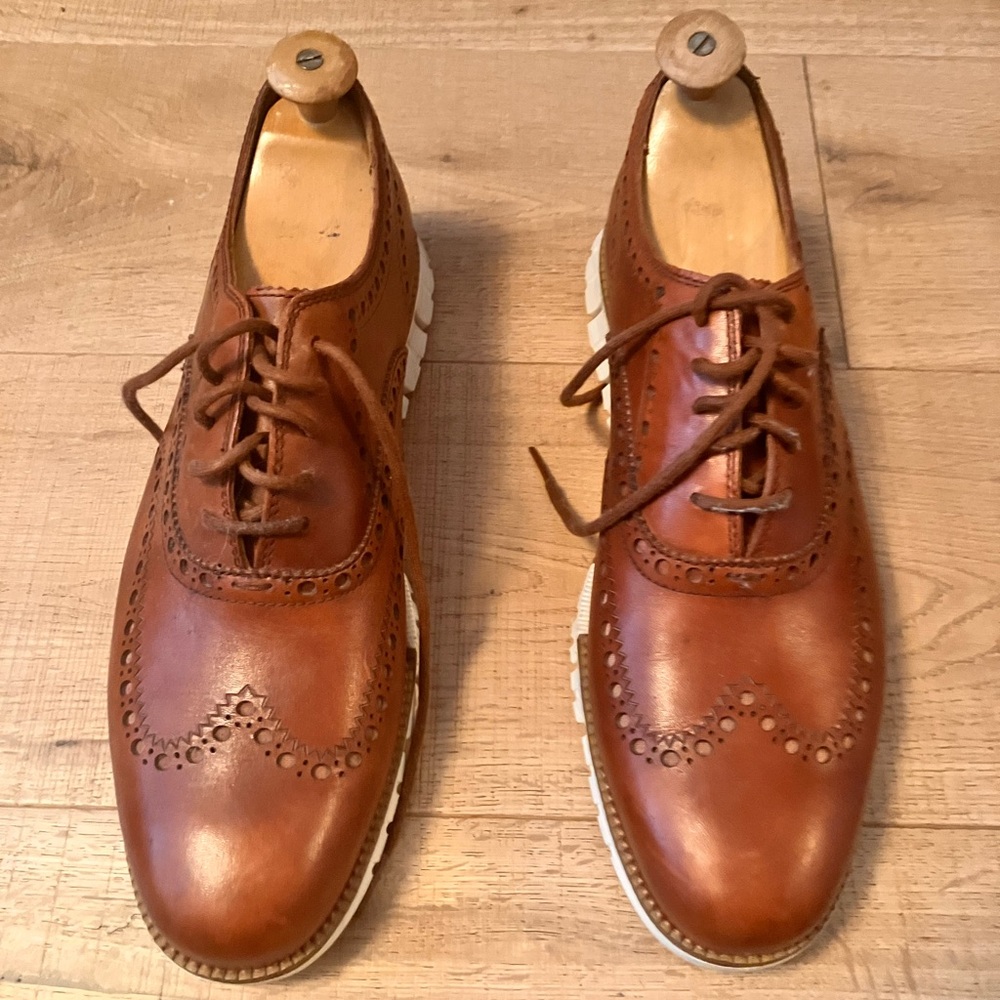 Cole Haan Classic Men's Brown Leather Wingtip Dress Shoes